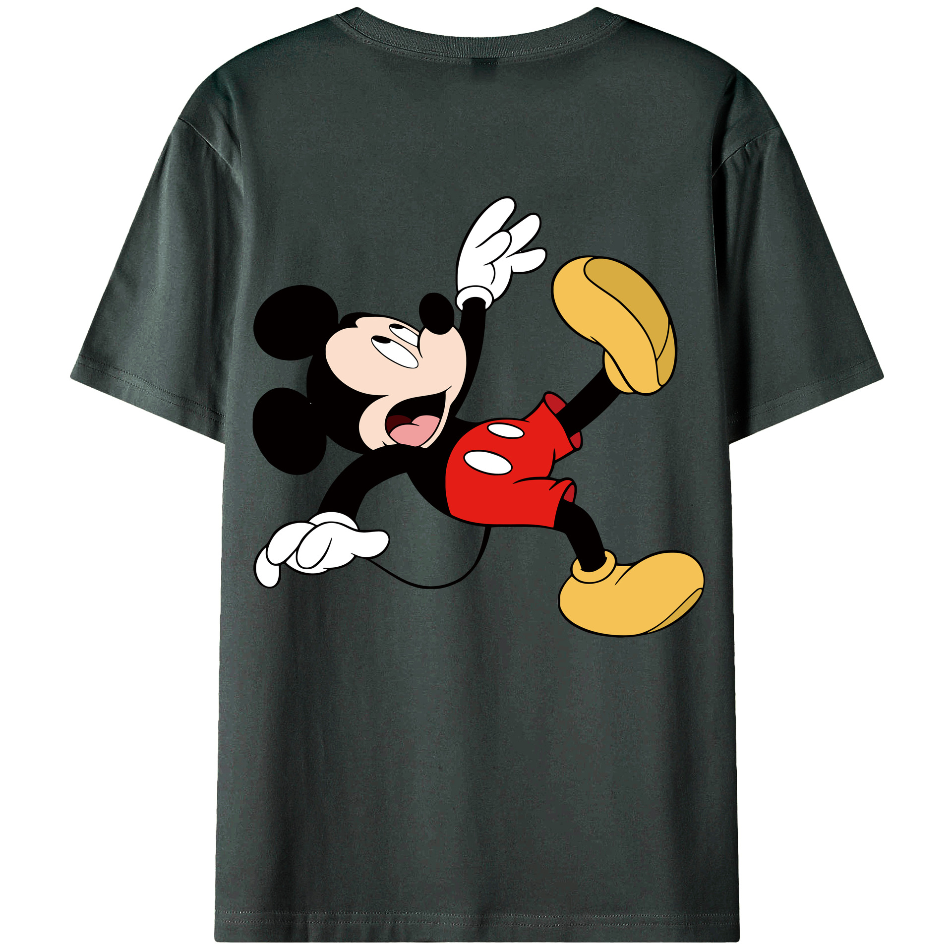 （画像用） ミッキーマウス Mickey Mouse 綿100％ メンズ半袖Tシャツ（バックプリント） 通気性